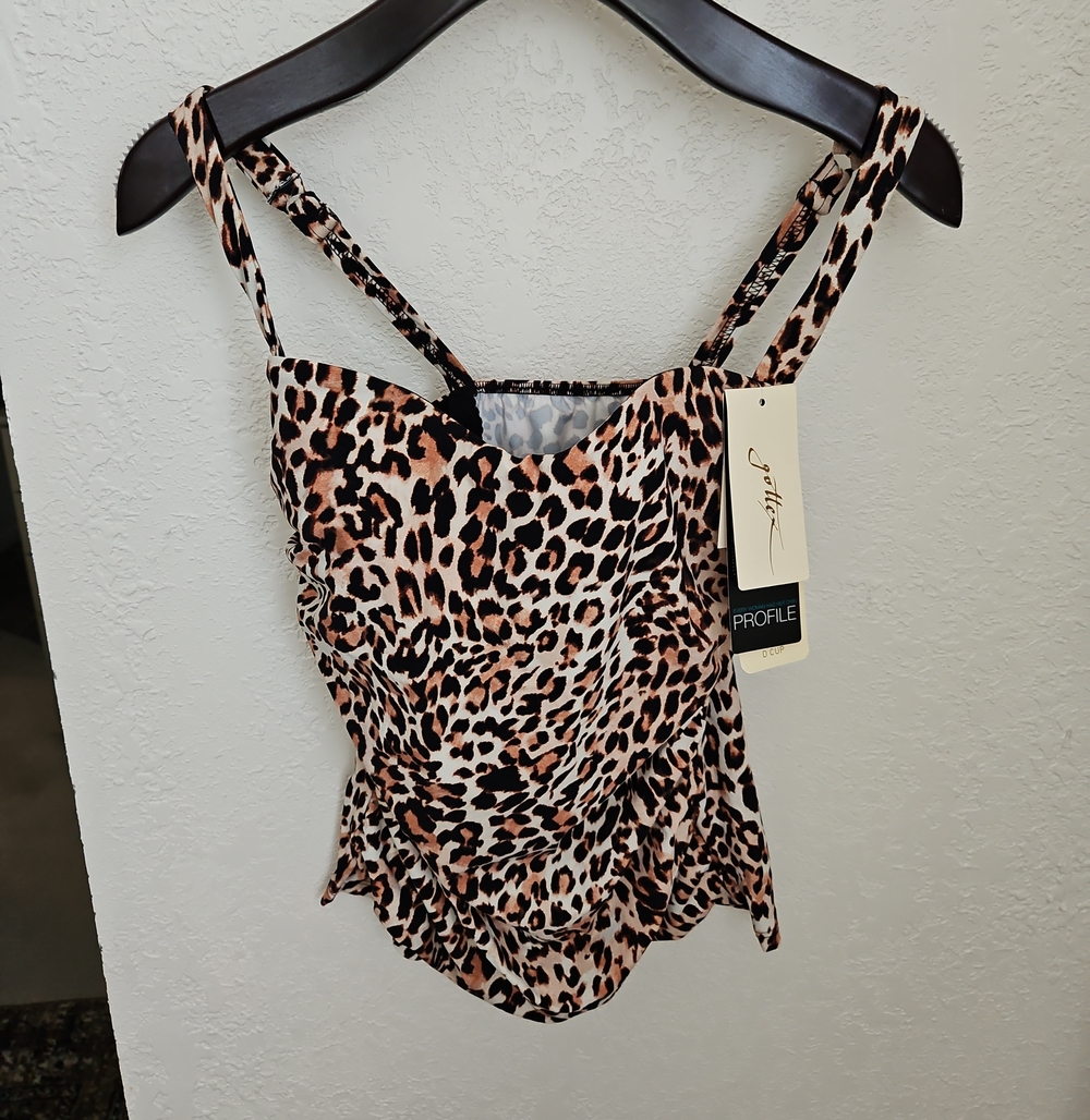 Gottex Leopard Print Swim Tankini 34D
